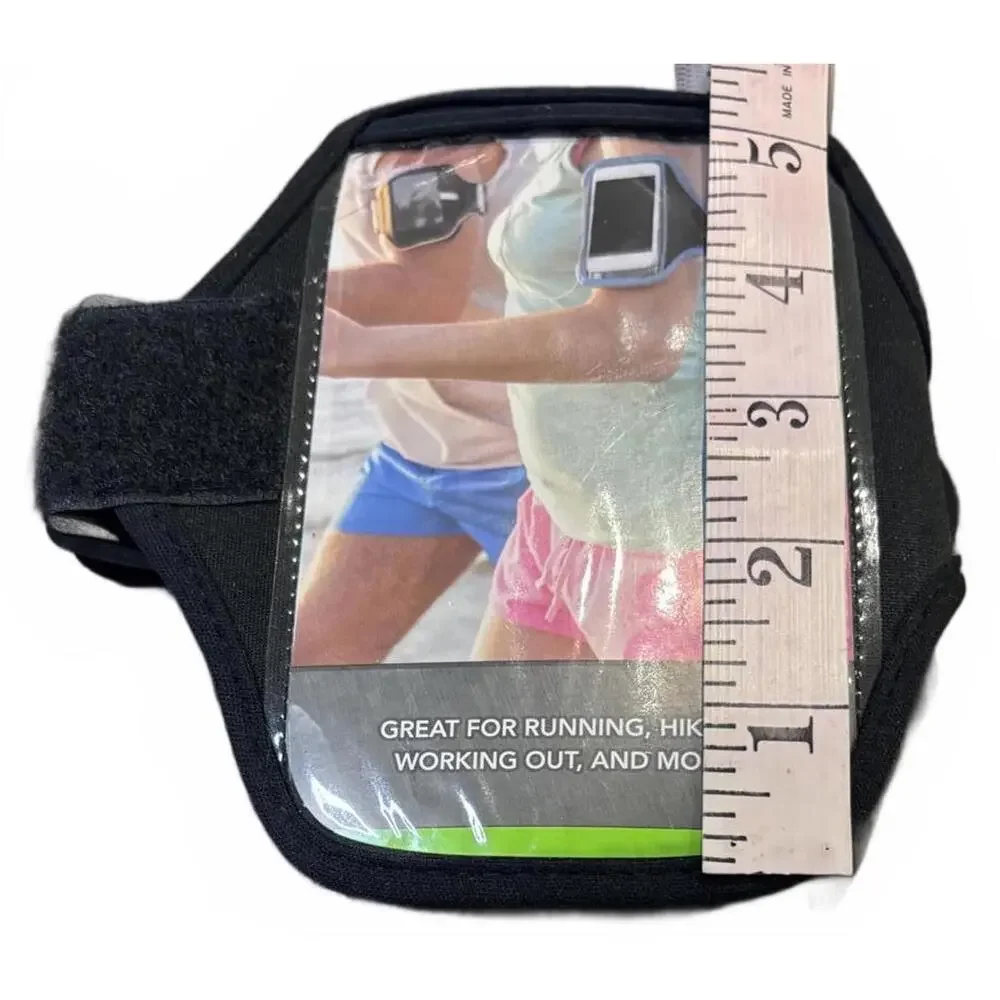 Adjustable Black Sports Armband for Cell Phones, ID badges, Credit Cards.‎